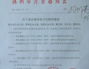 商会领导班子任命通知